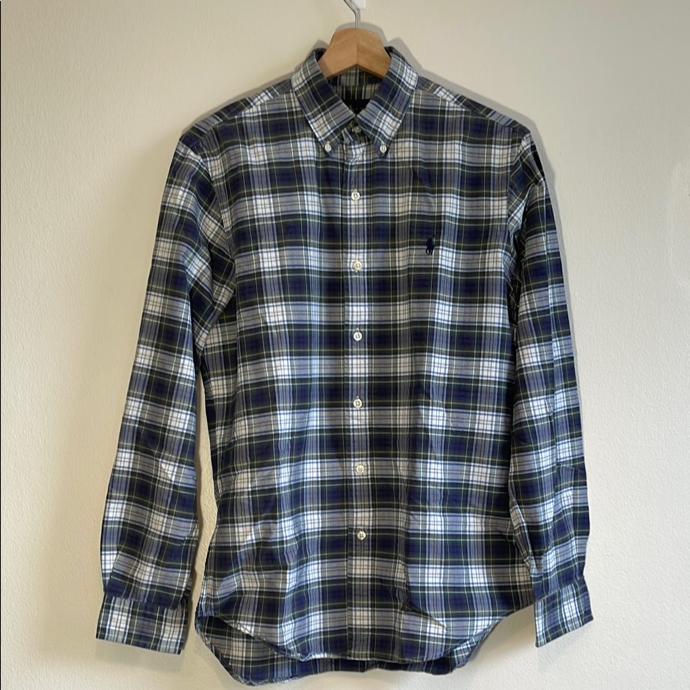 Ralph Lauren Plaid Pattern Button Down Shirt Mens Small